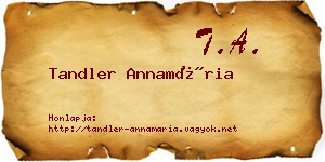 Tandler Annamária névjegykártya